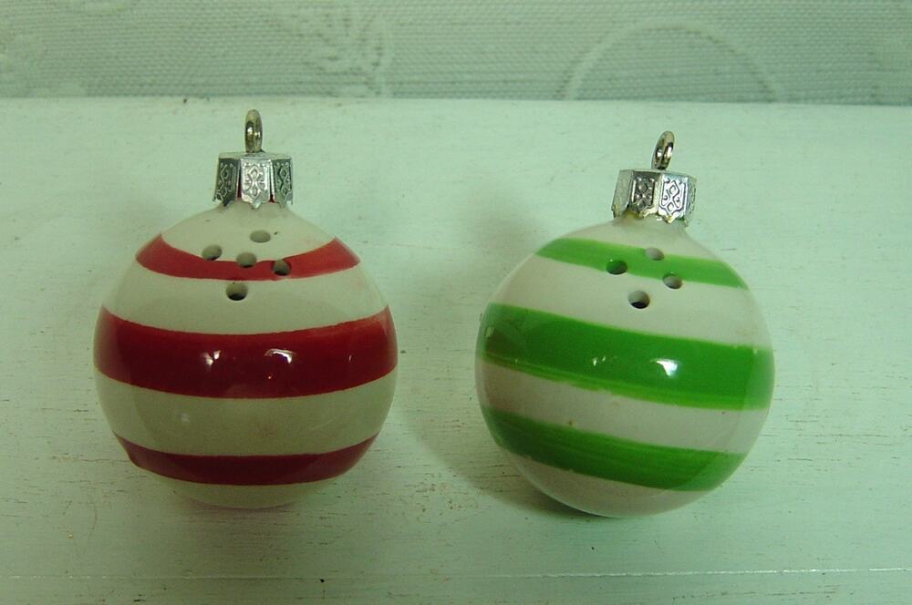 HALLMARK CERAMIC ORNAMENT SHAPED SALT & PEPPER SHAKERS